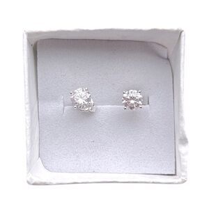 Moissanite and Sterling Silver 4-Prong Stud Earrings - 1 cttw NWOT